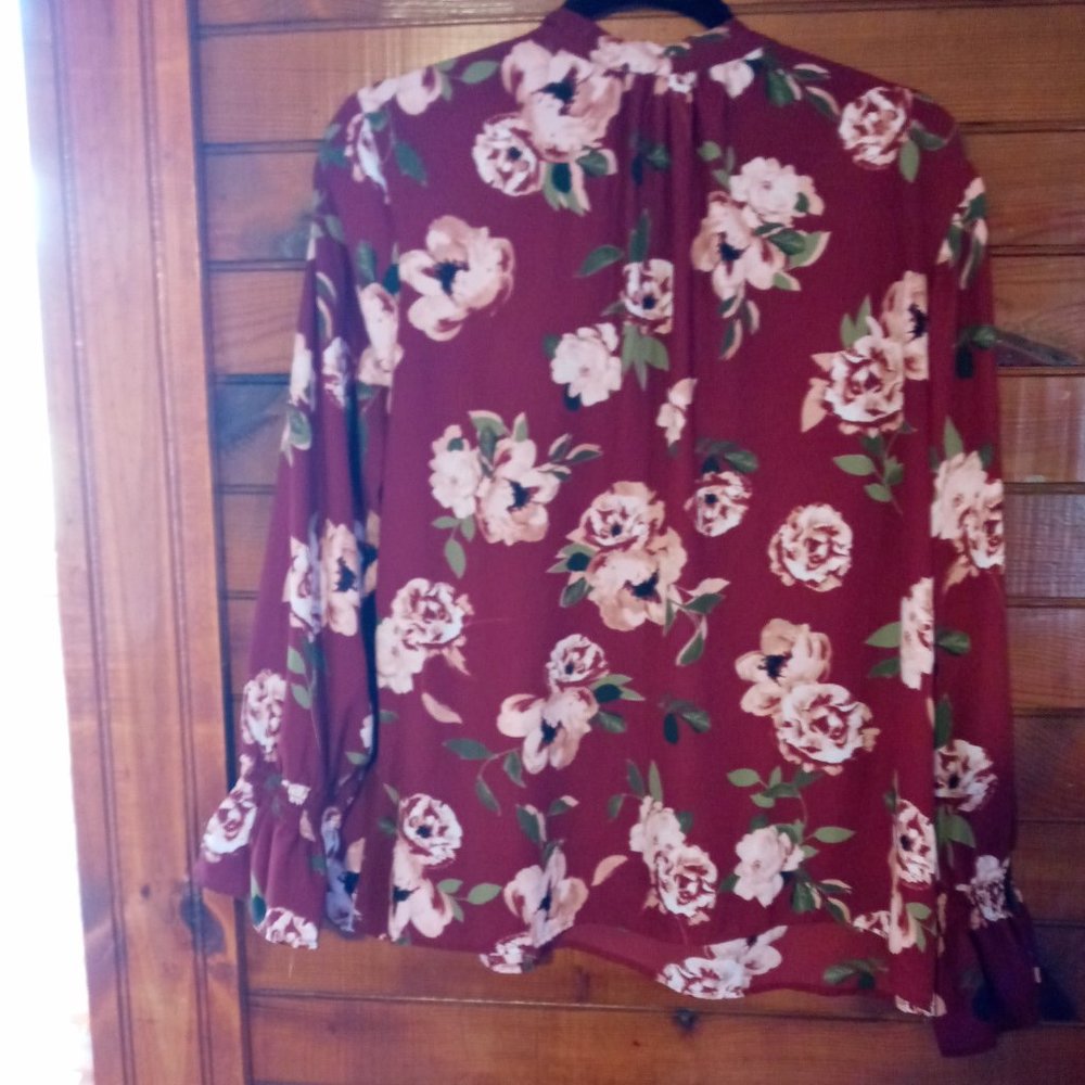Elle Floral Sheer Blouse, XL